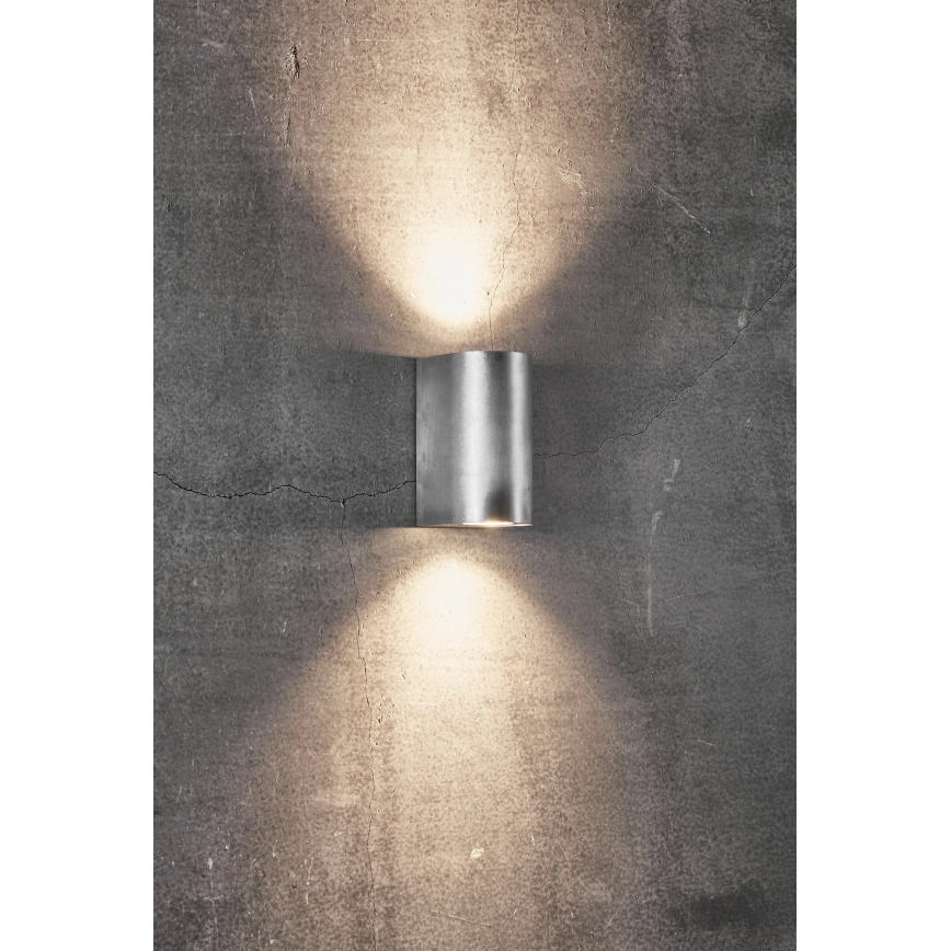 Nordlux - Aplique de pared exterior CANTO 2xGU10/28W/230V IP44 plateado