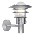 Nordlux - Aplique de pared exterior con sensor LONSTRUP 1xE27/60W/230V IP44 plateado