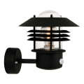Nordlux - Aplique de pared exterior con sensor VEJERS 1xE27/60W/230V IP54 negro