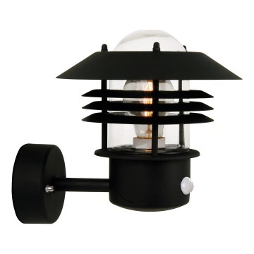 Nordlux - Aplique de pared exterior con sensor VEJERS 1xE27/60W/230V IP54 plateado