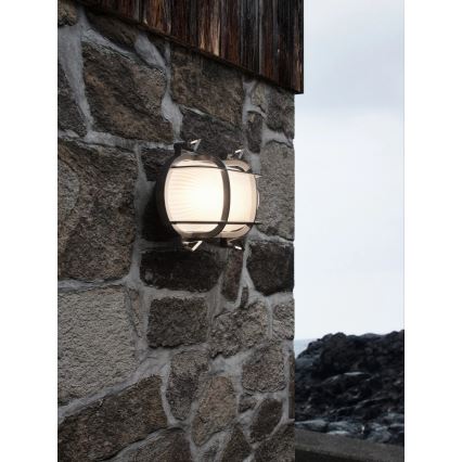 Nordlux - Aplique de pared exterior HELFORD 1xE27/12,5W/230V IP64 gris