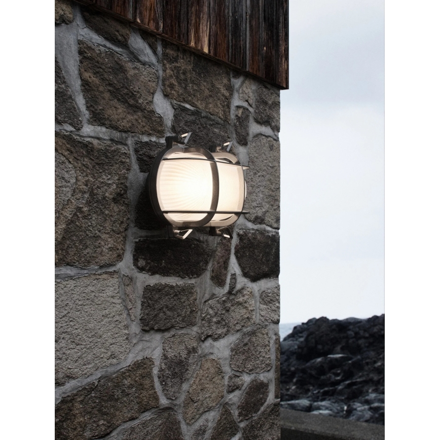 Nordlux - Aplique de pared exterior HELFORD 1xE27/12,5W/230V IP64 gris