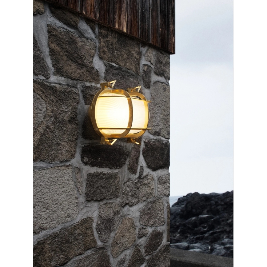 Nordlux - Aplique de pared exterior HELFORD 1xE27/12,5W/230V IP64 latón