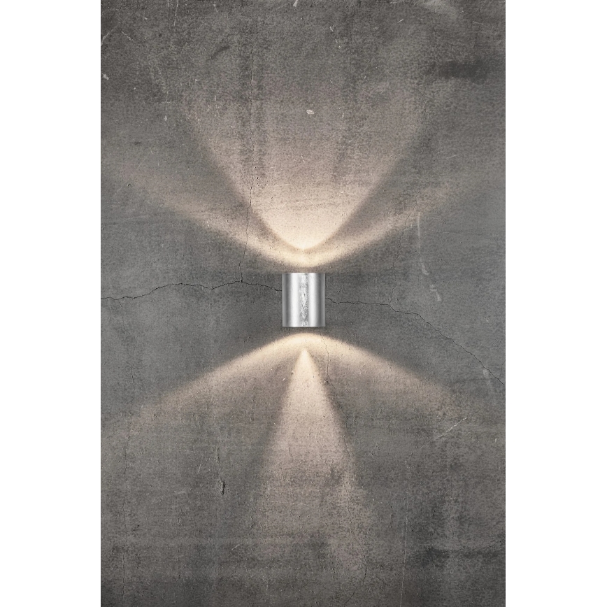 Nordlux - Aplique de pared exterior LED CANTO 2xLED/6W/230V IP44 plateado