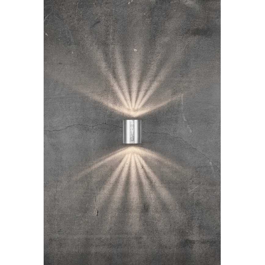 Nordlux - Aplique de pared exterior LED CANTO 2xLED/6W/230V IP44 plateado