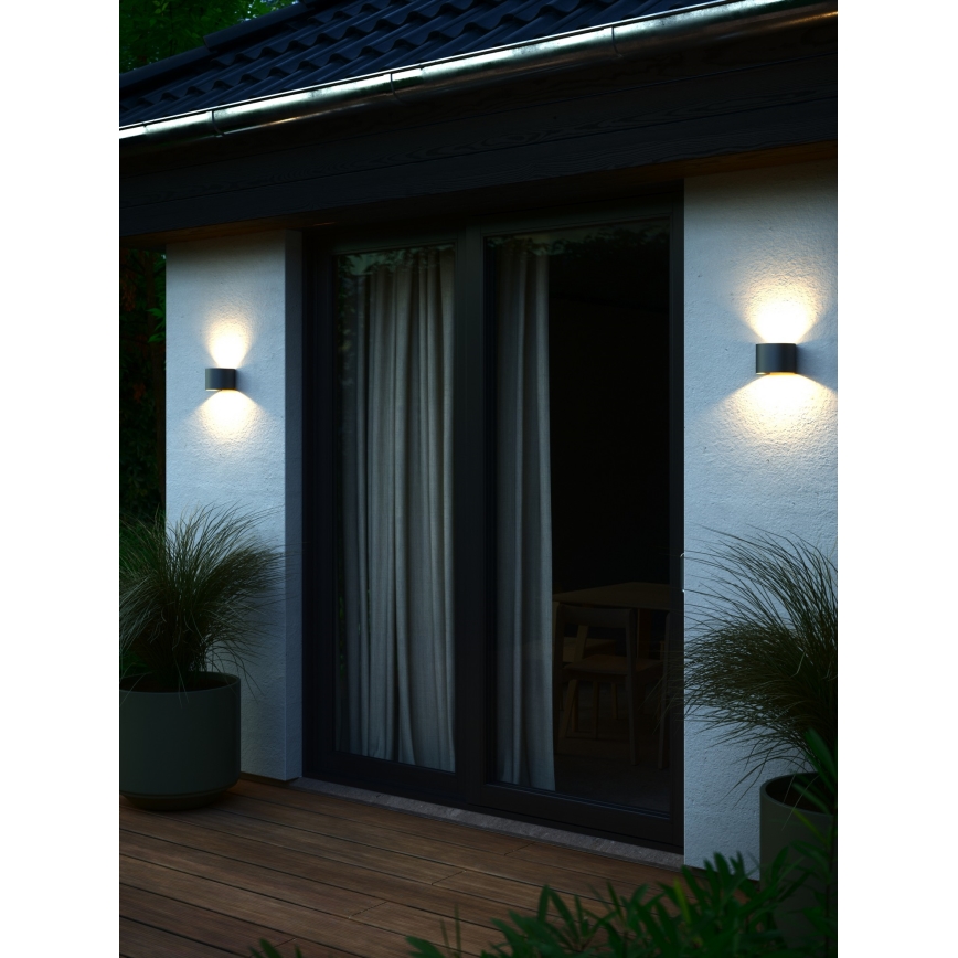 Nordlux - Aplique de pared exterior LED MILDA LED/4,9W/230V IP44 antracita