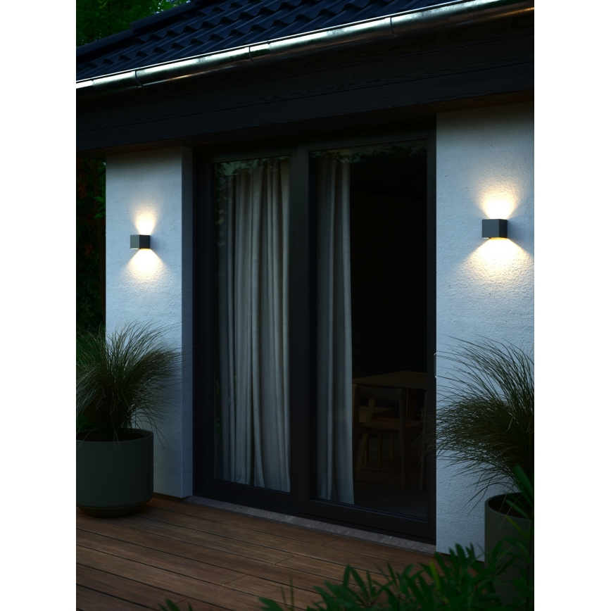 Nordlux - Aplique de pared exterior LED MILDA LED/4,9W/230V IP44 antracita