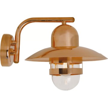 Nordlux - Aplique de pared exterior NIBE 1xE27/60W/230V IP54, acabado en cobre