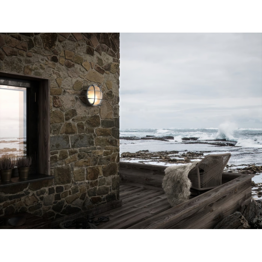 Nordlux - Aplique de pared exterior POLPERRO 1xE27/12,5W/230V IP64 gris