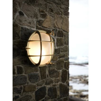 Nordlux - Aplique de pared exterior POLPERRO 1xE27/12,5W/230V IP64 latón