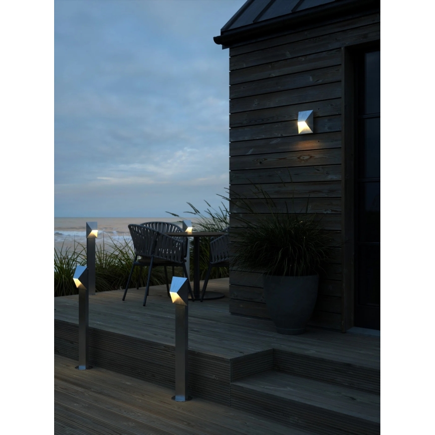 Nordlux - Aplique de pared exterior PONTIO 1xGU10/25W/230V IP54 plateado