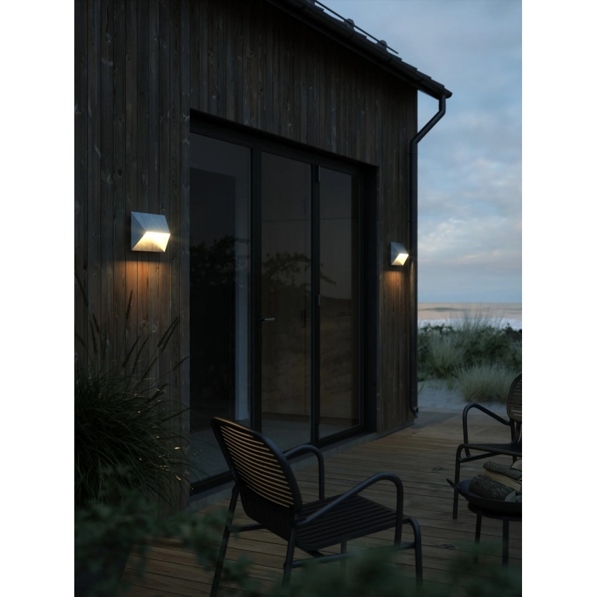 Nordlux - Aplique de pared exterior PONTIO 2xGU10/25W/230V IP54 plateado