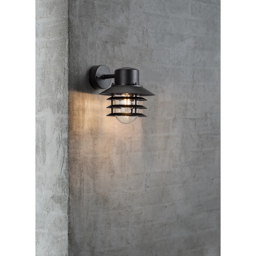 Nordlux - Aplique de pared exterior VEJERS 1xE27/60W/230V IP54 negro