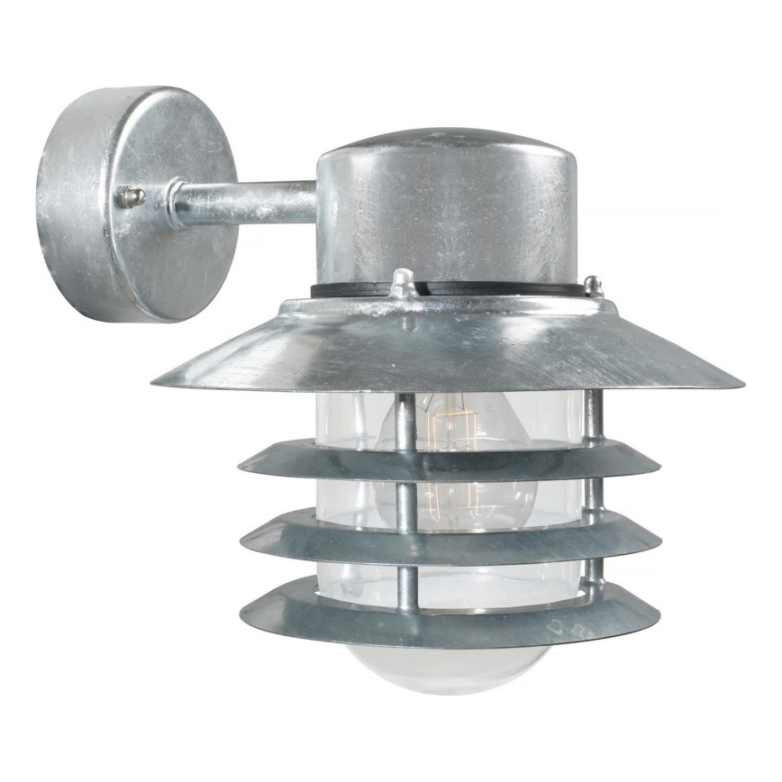Nordlux - Aplique de pared exterior VEJERS 1xE27/60W/230V IP54 plateado