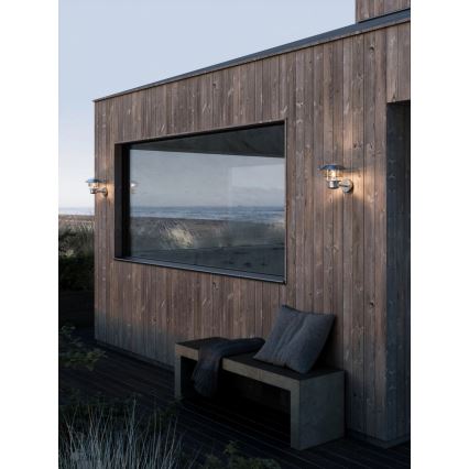Nordlux - Aplique de pared exterior VEJERS 1xE27/60W/230V IP54 plateado