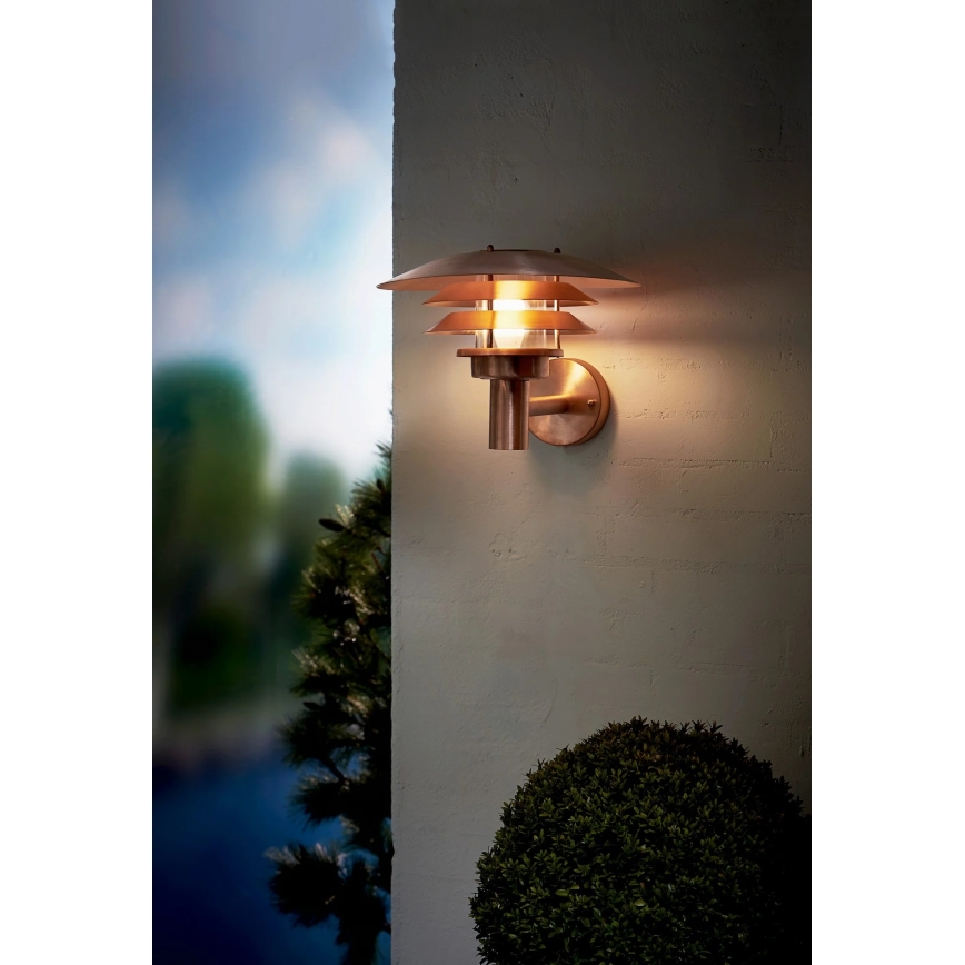 Nordlux - Aplique de pared exterior VENO 1xE27/60W/230V IP54 acabado en cobre