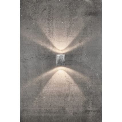 Nordlux - Aplique de pared LED exterior CANTO 2xLED/6W/230V IP44 plateado
