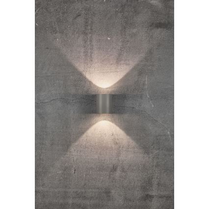 Nordlux - Aplique de pared LED para exterior CANTO 2xLED/5,5W/230V IP44 gris