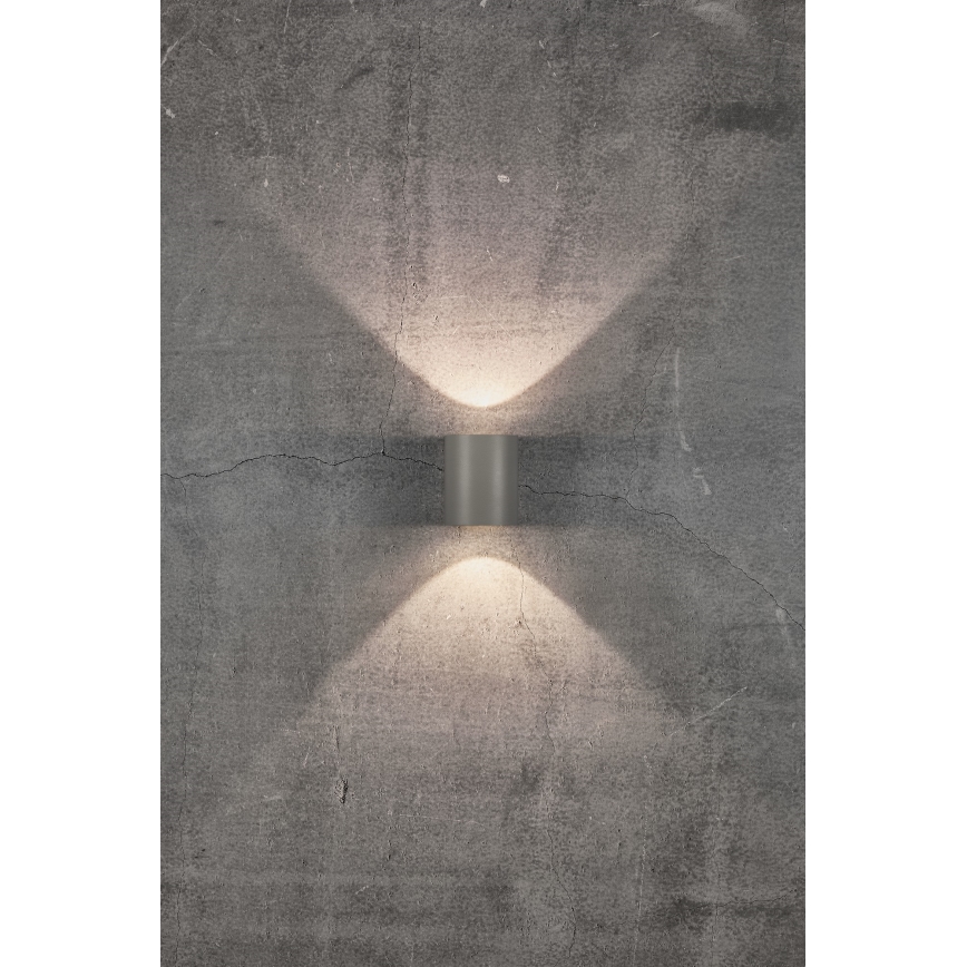 Nordlux - Aplique de pared LED para exterior CANTO 2xLED/5,5W/230V IP44 gris