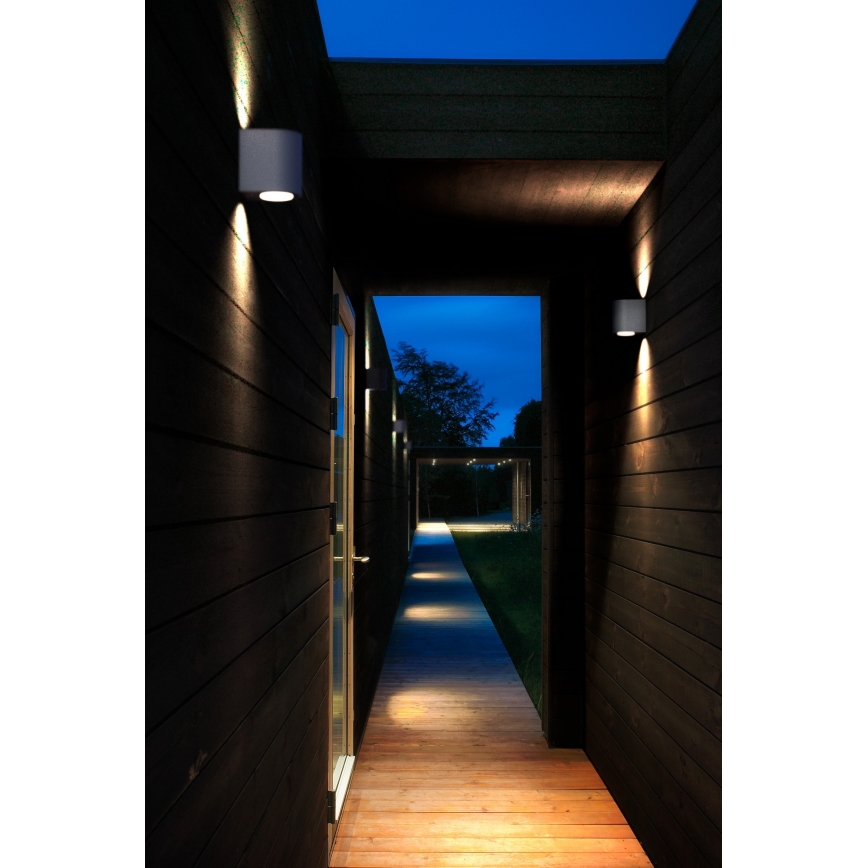 Nordlux - Aplique de pared LED para exterior CANTO 2xLED/5,5W/230V IP44 gris