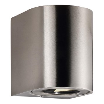 Nordlux - Aplique de pared LED para exterior CANTO 2xLED/6W/230V IP44 acero inoxidable