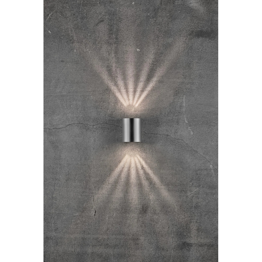 Nordlux - Aplique de pared LED para exterior CANTO 2xLED/6W/230V IP44 acero inoxidable