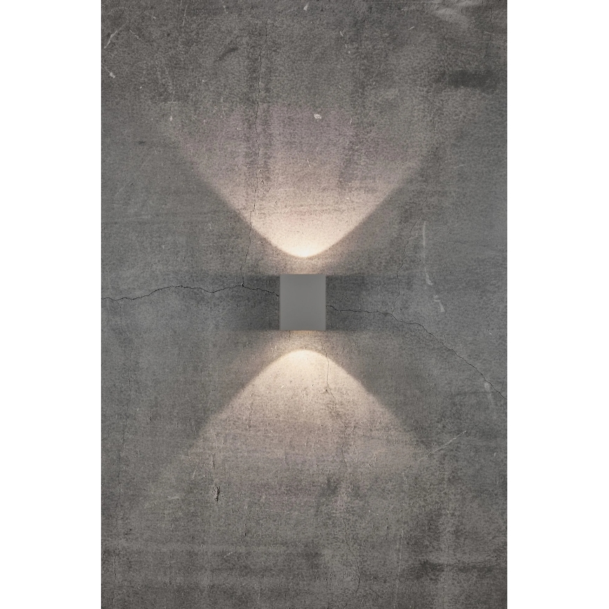 Nordlux - Aplique de pared LED para exteriores CANTO, 2 x LED de 5 W, 230 V, IP44, gris