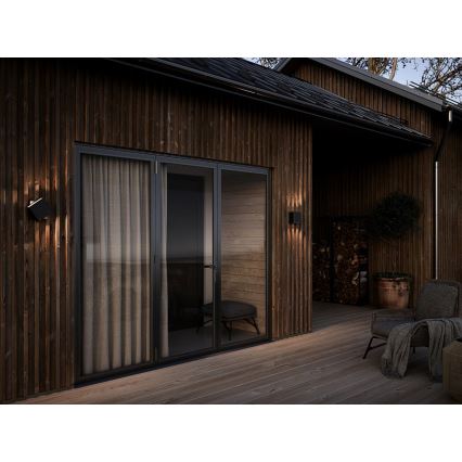 Nordlux - Aplique de pared exterior LED regulable TURN LED/13,8W/230V IP54 negro