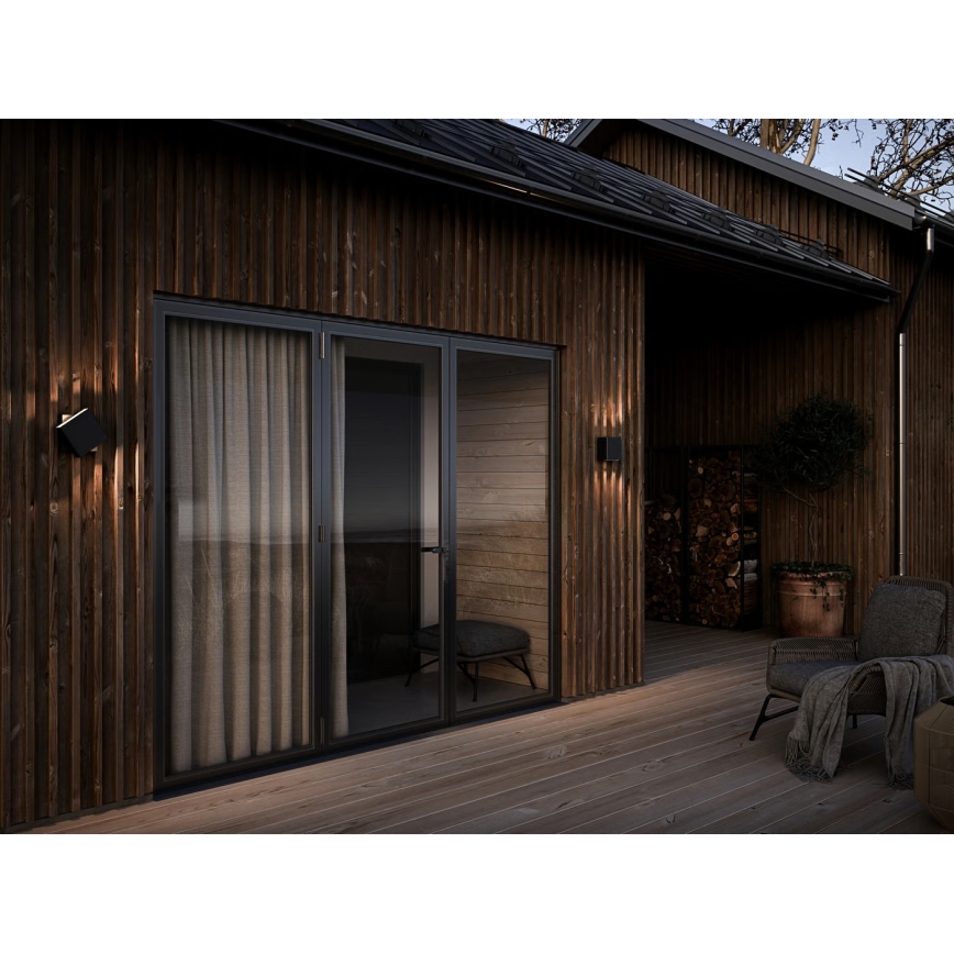 Nordlux - Aplique de pared exterior LED regulable TURN LED/13,8W/230V IP54 negro