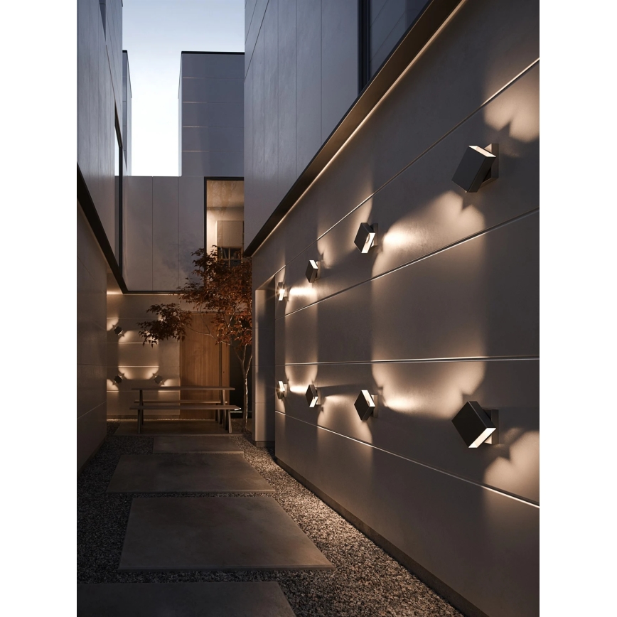 Nordlux - Aplique de pared exterior LED regulable TURN LED/13,8W/230V IP54 negro