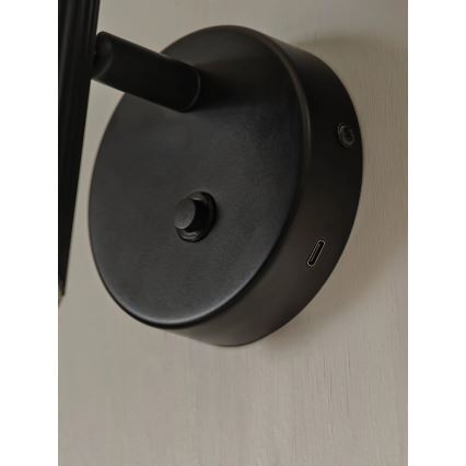 Nordlux - Aplique de pared orientable VICO 1xGU10/5W/230V negro