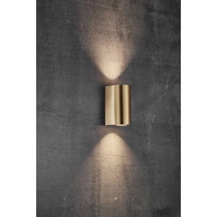 Nordlux - Aplique de pared para exterior CANTO 2xGU10/28W/230V IP44, latón