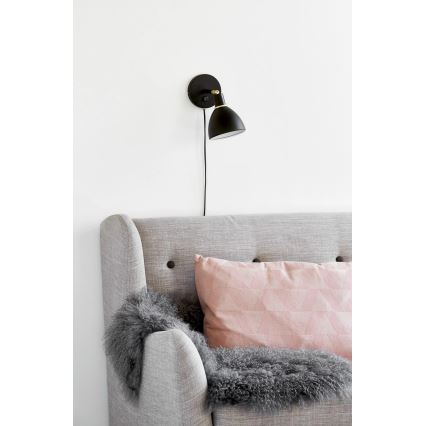 Nordlux - Aplique de pared RAY 1xE14/25W/230V negro