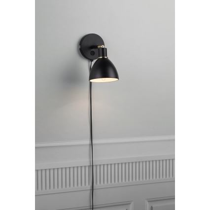 Nordlux - Aplique de pared RAY 1xE14/25W/230V negro