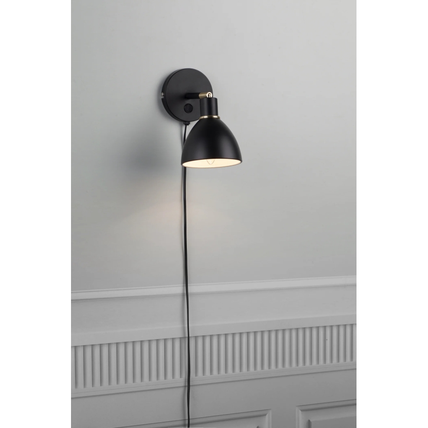 Nordlux - Aplique de pared RAY 1xE14/25W/230V negro