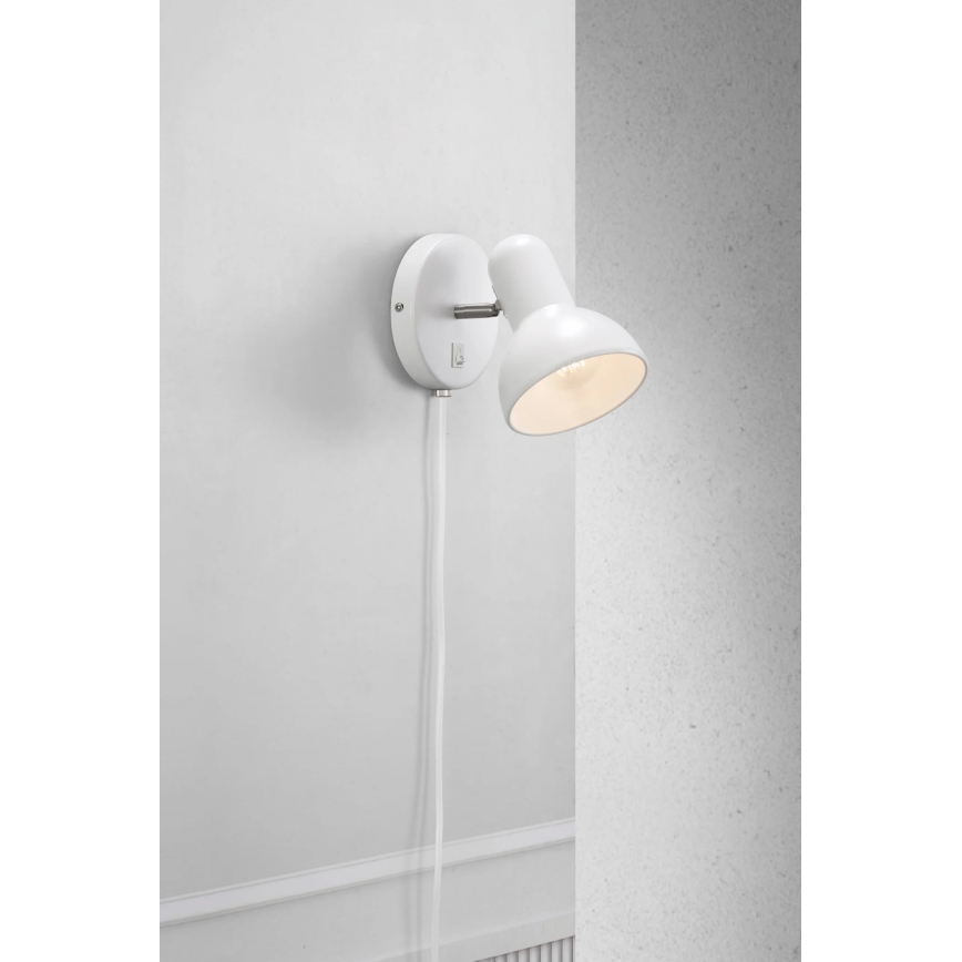 Nordlux - Aplique de pared TEXAS 1xE27/60W/230V blanco