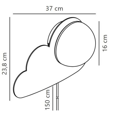 Nordlux - Aplique infantil SKYKU CLOUD 1xE14/25W/230V nube