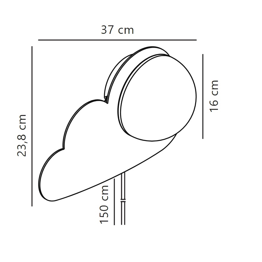 Nordlux - Aplique infantil SKYKU CLOUD 1xE14/25W/230V nube