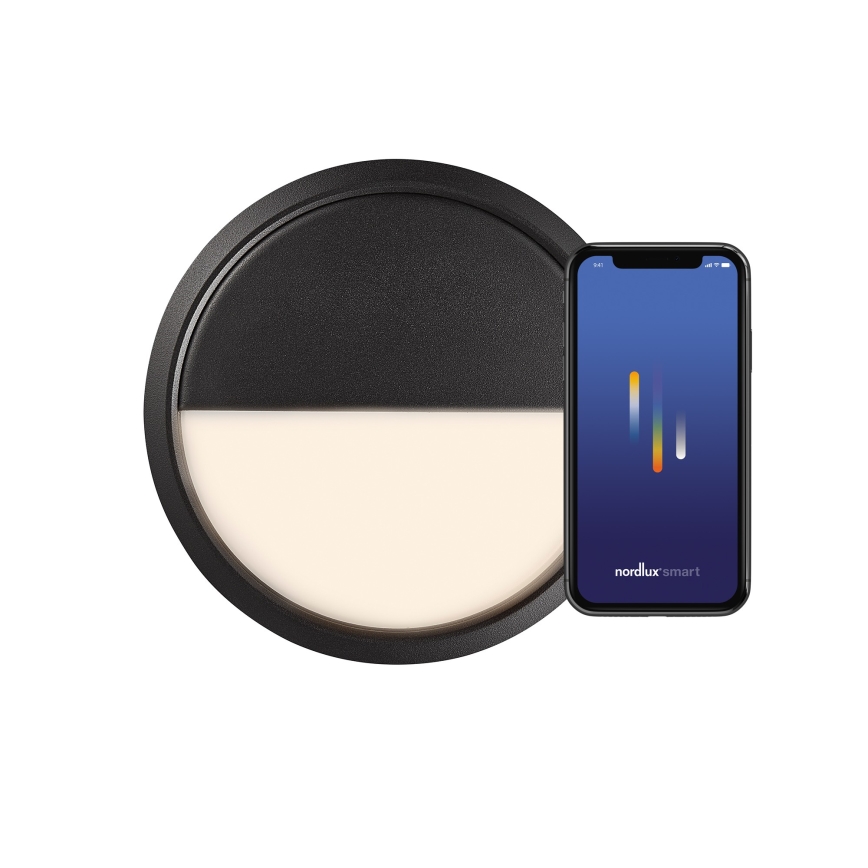 Nordlux - Aplique LED de exterior regulable AVA SMART LED/9,5W/230V 2700K IP54 negro