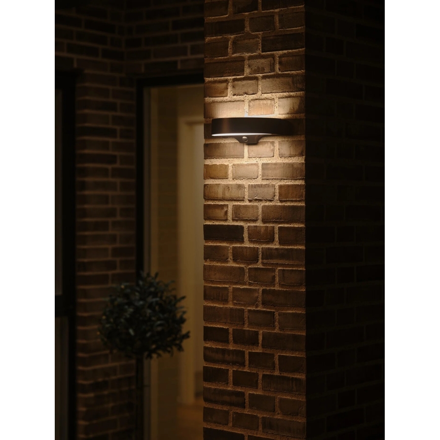 Nordlux - Aplique LED solar con sensor MONAY LED/5W/5V 3000K IP44 2000 mAh negro