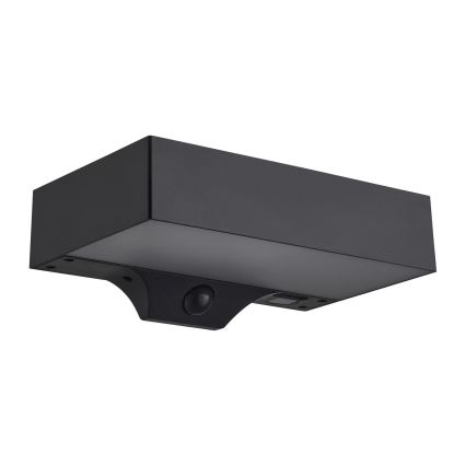 Nordlux - Aplique LED solar con sensor MONAY LED/5W/5V 3000K IP44 2000 mAh negro