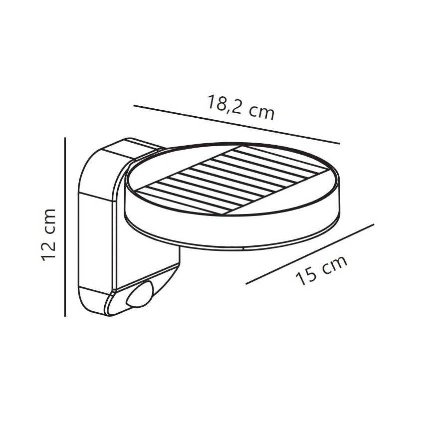 Nordlux - Aplique solar LED de pared con sensor RICA LED/5W/3,7V IP44 2200 mAh redondo