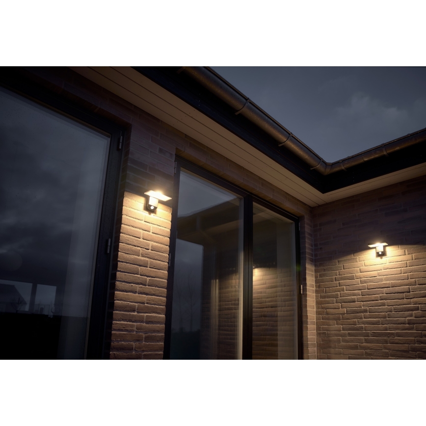Nordlux - Aplique solar LED de pared con sensor RICA LED/5W/3,7V IP44 2200 mAh angular