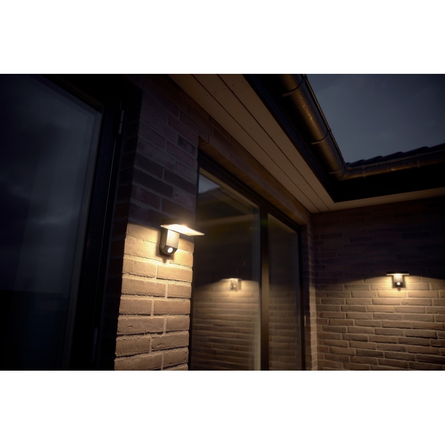 Nordlux - Aplique solar LED de pared con sensor RICA LED/5W/3,7V IP44 2200 mAh angular
