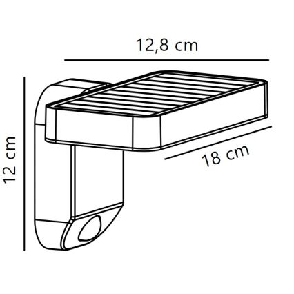 Nordlux - Aplique solar LED de pared con sensor RICA LED/5W/3,7V IP44 2200 mAh angular