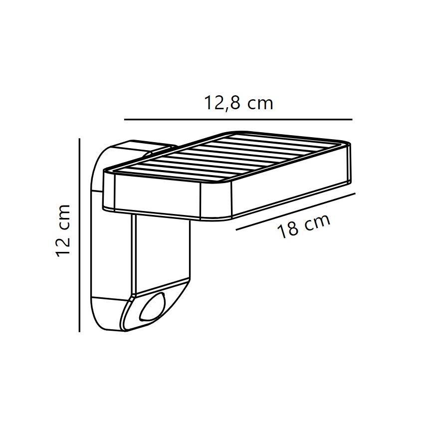 Nordlux - Aplique solar LED de pared con sensor RICA LED/5W/3,7V IP44 2200 mAh angular