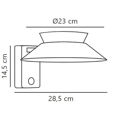 Nordlux - Aplique solar de pared con sensor JUSTINA LED/5W/3,7V IP44 1800 mAh
