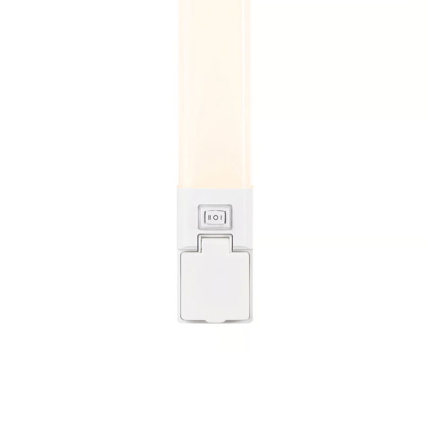 Nordlux - Iluminación LED regulable para espejo de baño con toma de corriente integrada SJAVER LED/15W/230V IP44 60 cm blanca