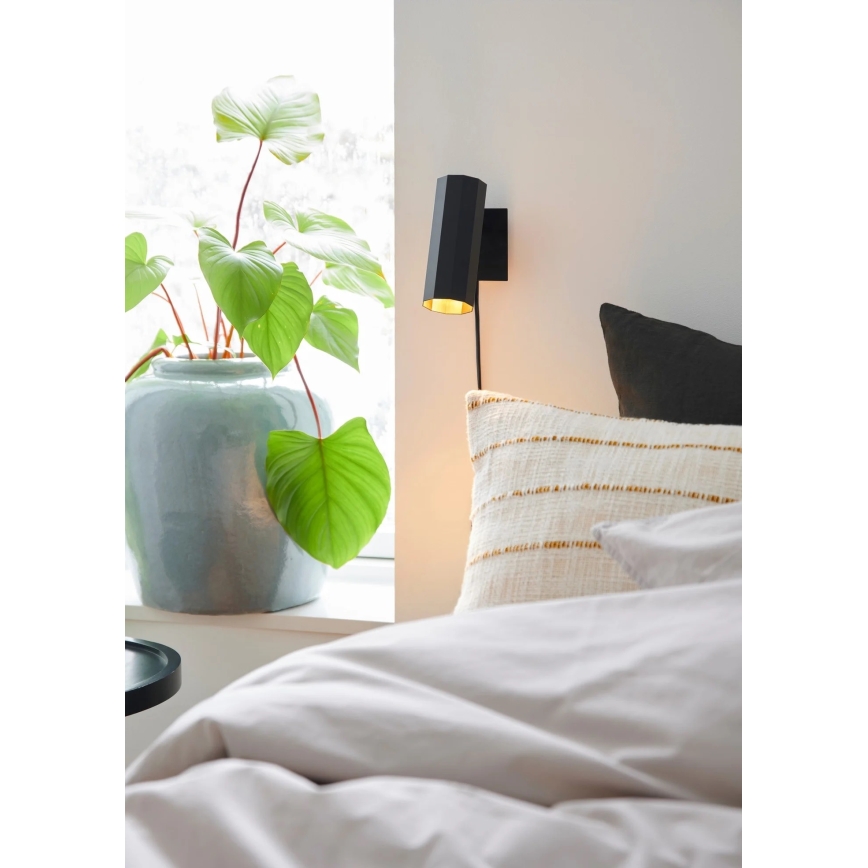 Nordlux - Foco de pared ALANIS 1xGU10/15W/230V negro