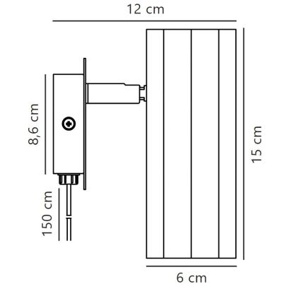 Nordlux - Foco de pared ALANIS 1xGU10/15W/230V negro